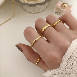 18k real Gold Plated Stackable Band ring